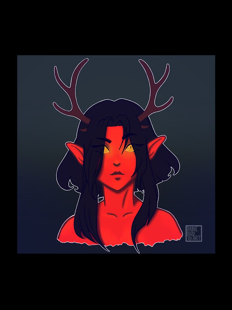 Red Tiefling Girl by RaineBird