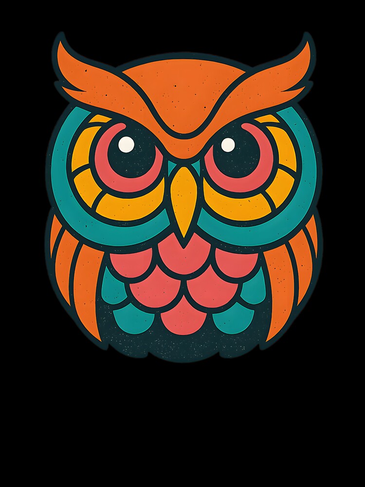 Retro Owl – 70s Geometric Design by Sunset Syndicate