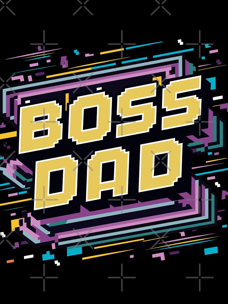 Boss Dad Retro Video Game Cover: Pixel Art Edition Father's Day Gift by HahaHandlesHub