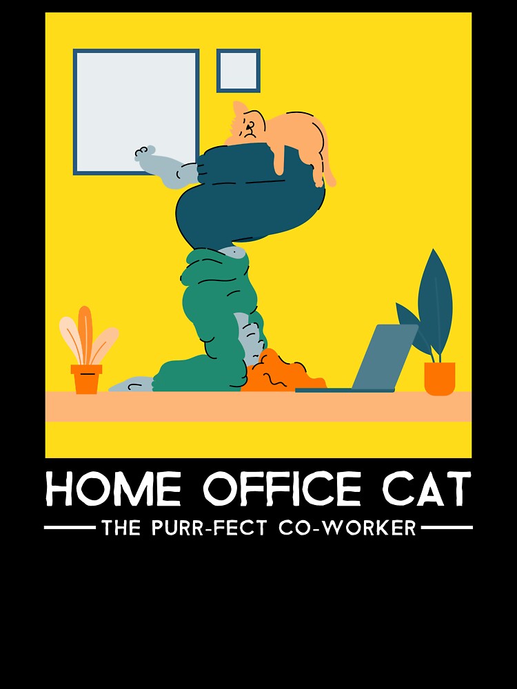 Home Office Cat Working Remotely WFH Remote Work by SvenJ94