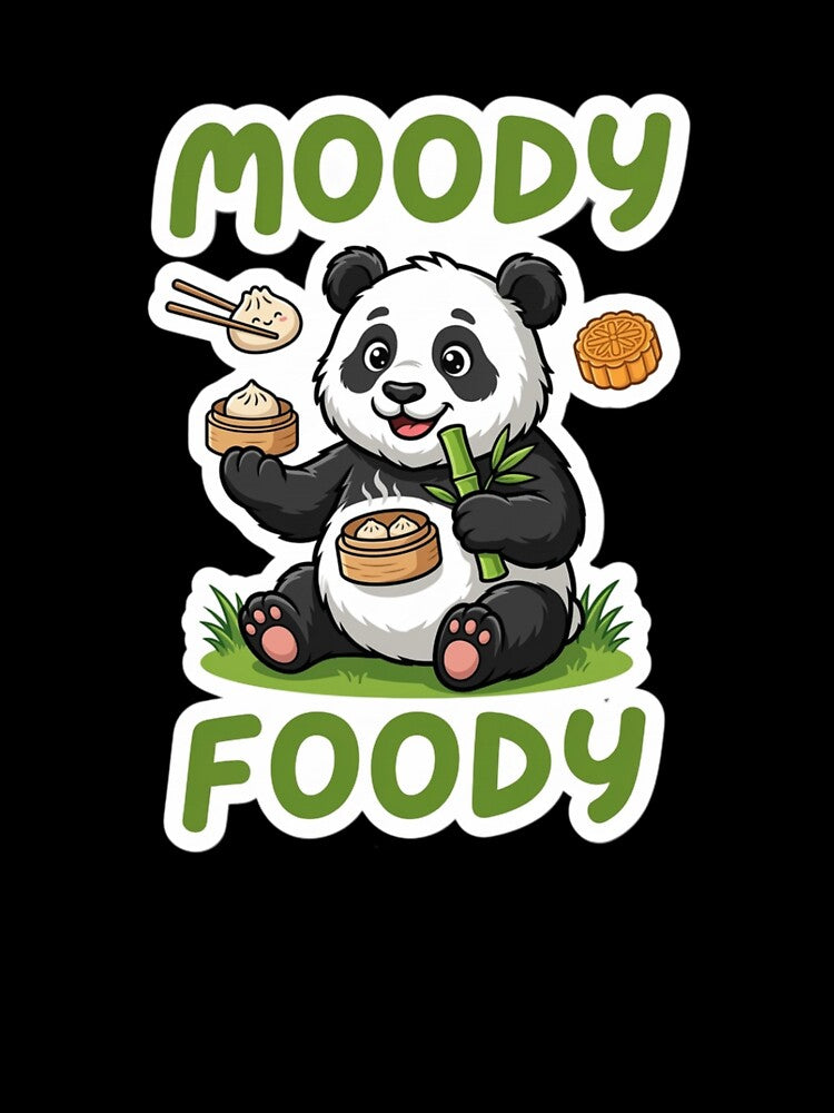 Moody Foody Panda – Cute Dumpling Lover Panda Funny Foodie Design by snaperos