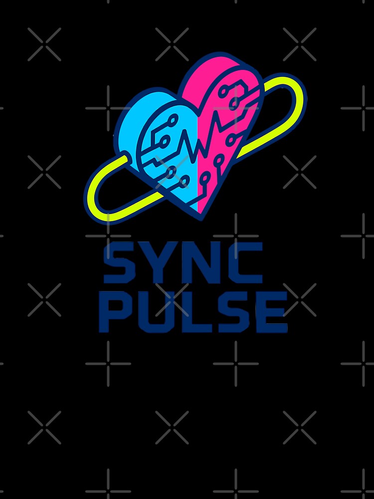 Neon Sync · Digital Pulse — Tech Heart Connection Design by DSGIN4YOU
