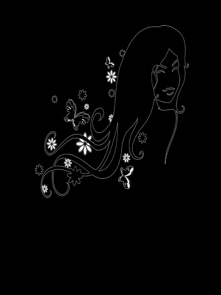 Women's shirt printed with a picture of a girl with long hair by Anoirshop ⭐⭐⭐⭐⭐