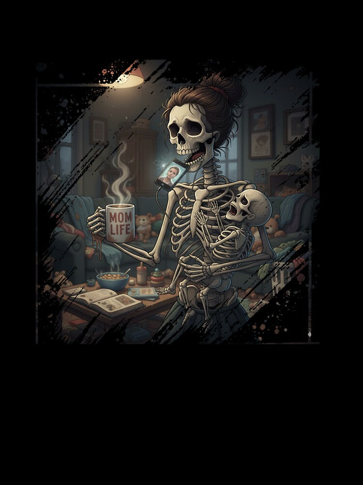 Overstimulated Moms Club Skeleton by LaughLine Design