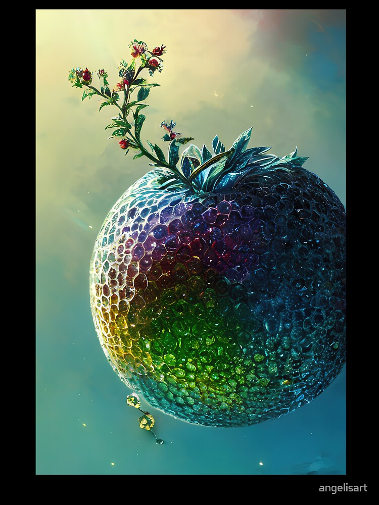 Cosmic Apple of Genesis - Modern abstract Art No18 by angelisart