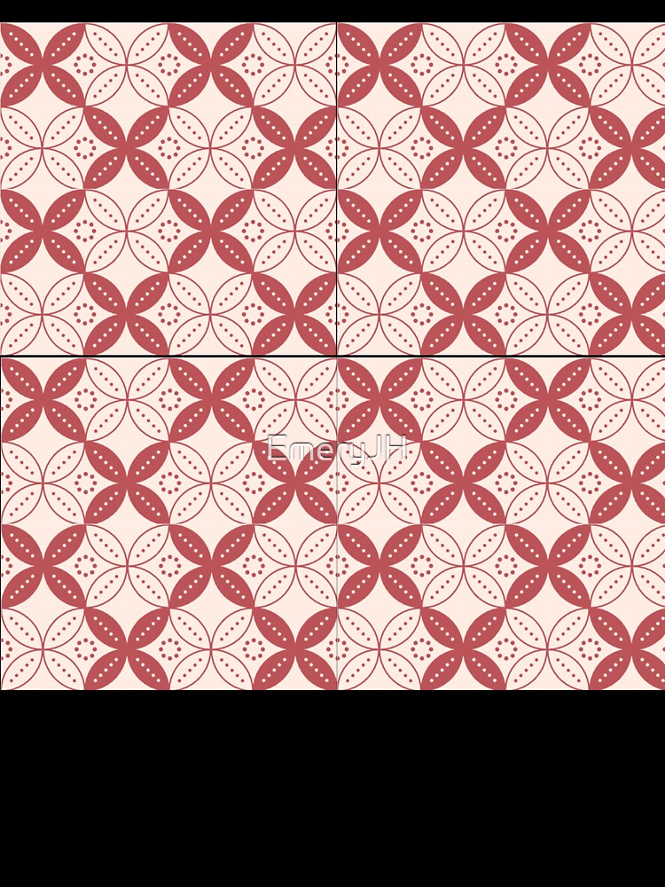 Retro Terracotta Floral Geometric Pattern – Aesthetic Vintage Seamless Design by EmeryJH