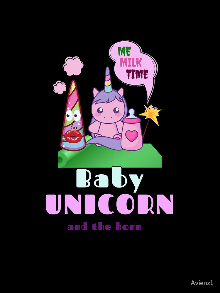 Baby Unicorn And The Horn Me Milk Time by Avienz1