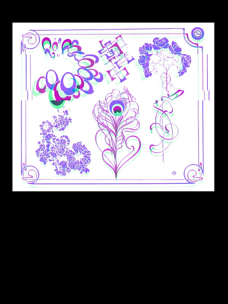 Purple Glitch Art Nouveau Symbols by BioDigital-Jazz
