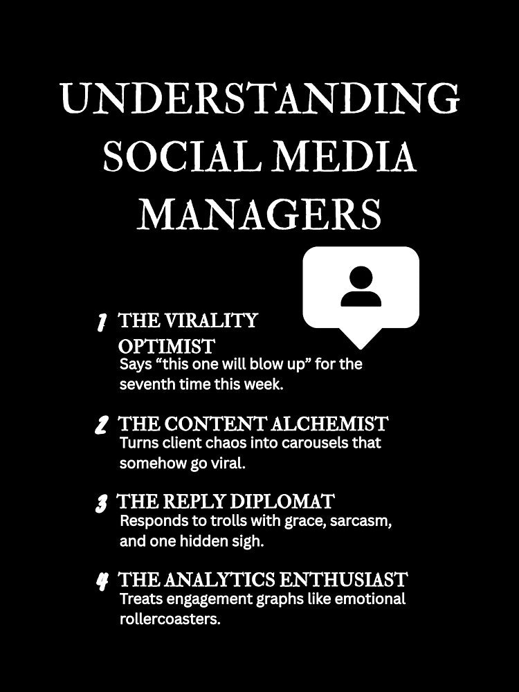Understanding Social Media Managers – Relatable SMM Life Quotes – Black by PsyFlow35