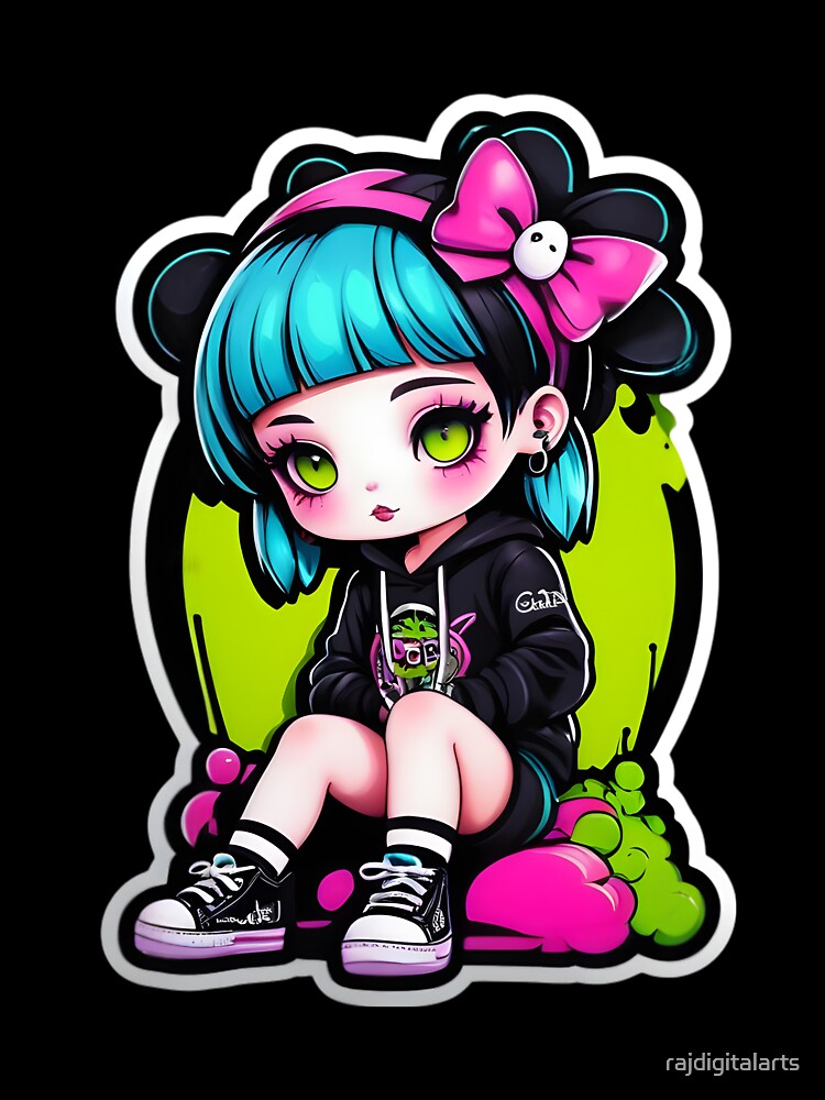 creepy goth girl by rajdigitalarts