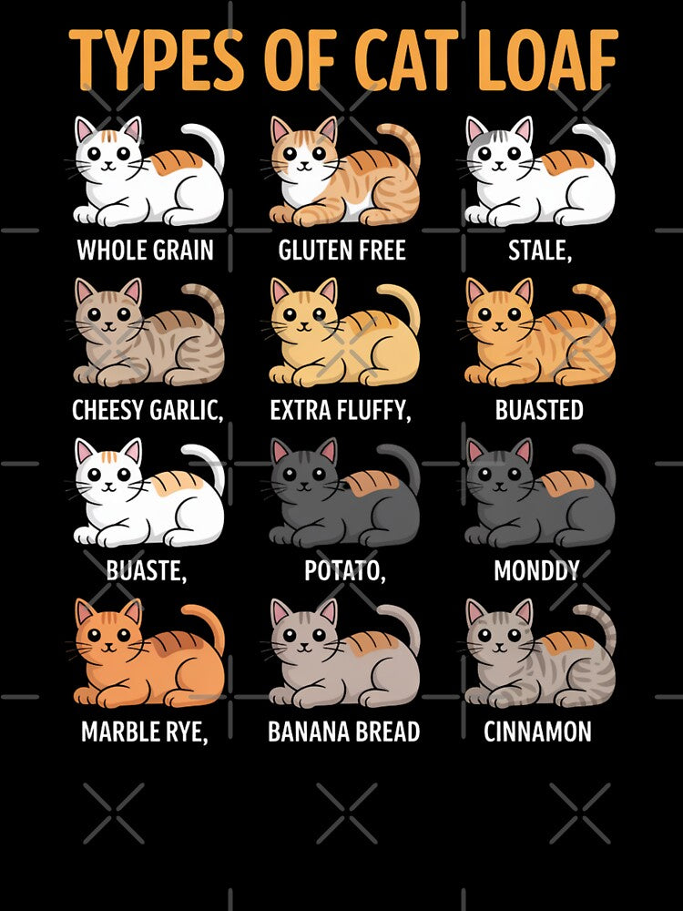 Types of Cat Loaf Funny Cat Lover Design by Gogetgiggles