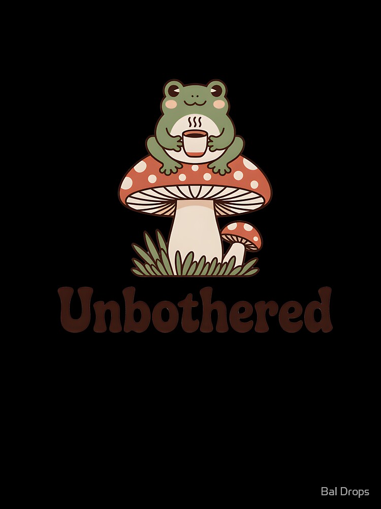 Unbothered Frog on Mushroom by Bal Drops