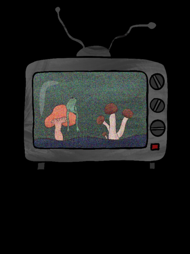 Frog Sitting on Mushroom on TV by relizabeth2000