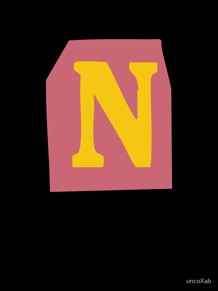 Letter N - Colorful Cutout Paper Collage Alphabet Initial by uncoXab