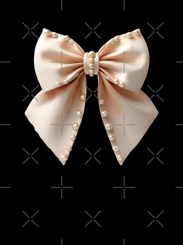 Elegant Champagne Pearl Bow Coquette Aesthetic Accessory by BigStar-Cart
