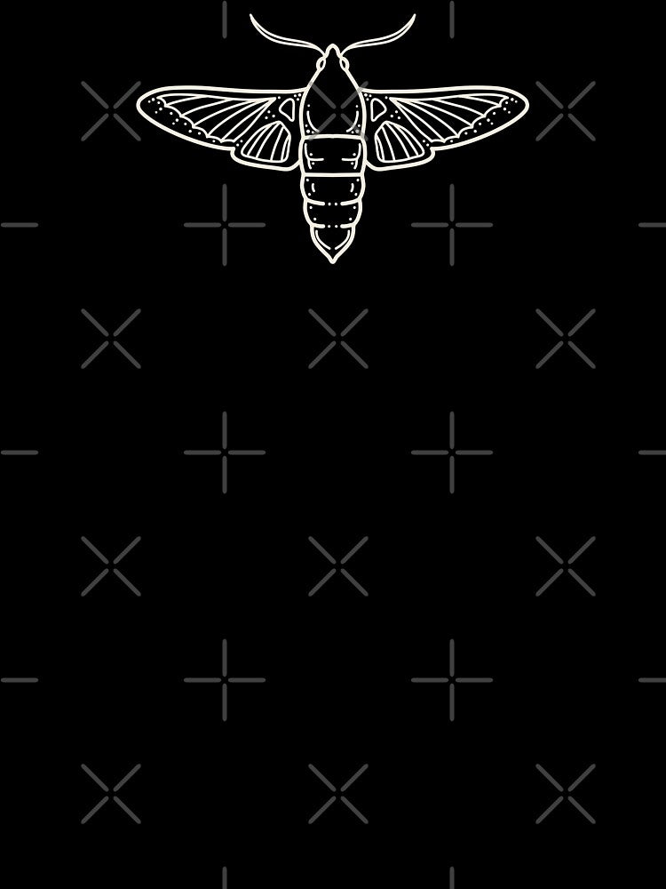 Minimal clearwing hummingbird moth in white by Milanicole