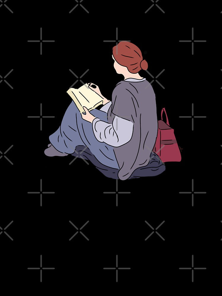 Girl Reading Book - Calm Cozy Bookish Illustration by RatnaSketch