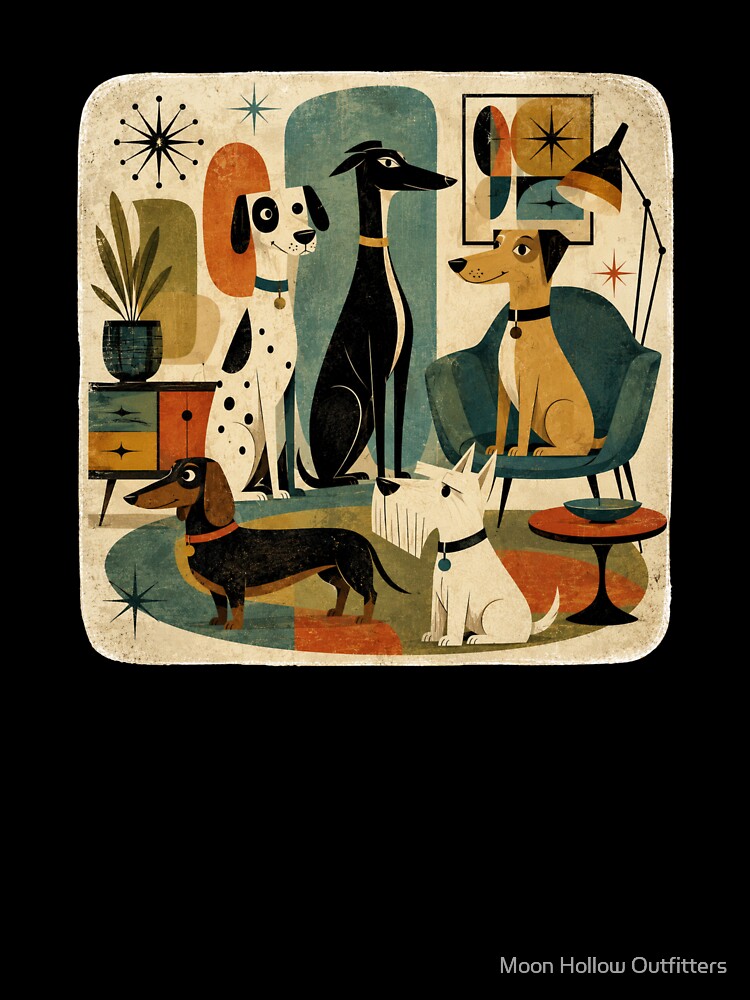 Mid Century Modern Dogs by Moon Hollow Outfitters