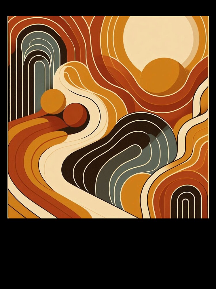 Retro Waves – Abstract Earth Tone Design by Dogandesighn