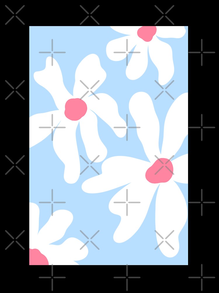Sky blue groovy trendy flowers by Innovativa