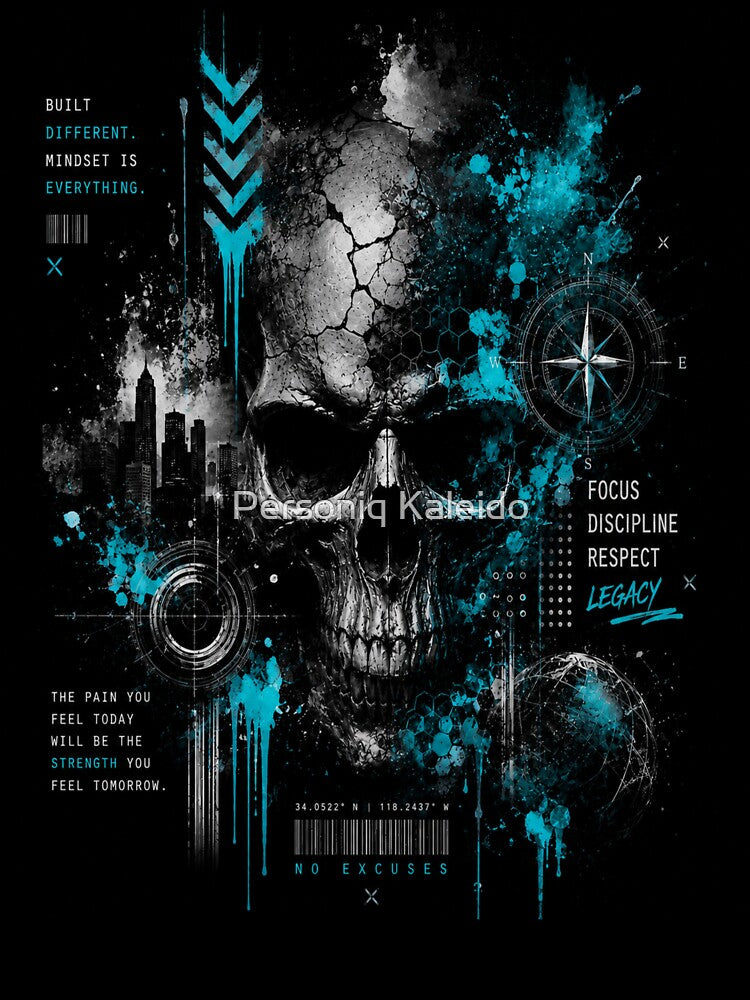 Legacy of Strength – Urban Skull Street Art Design by Personiq Kaleido