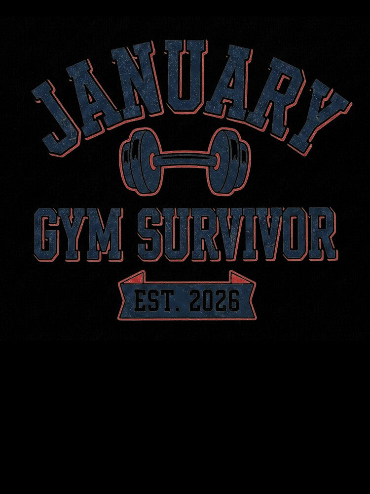 January Gym Survivor Funny Workout 2026 by WojcikDesigners