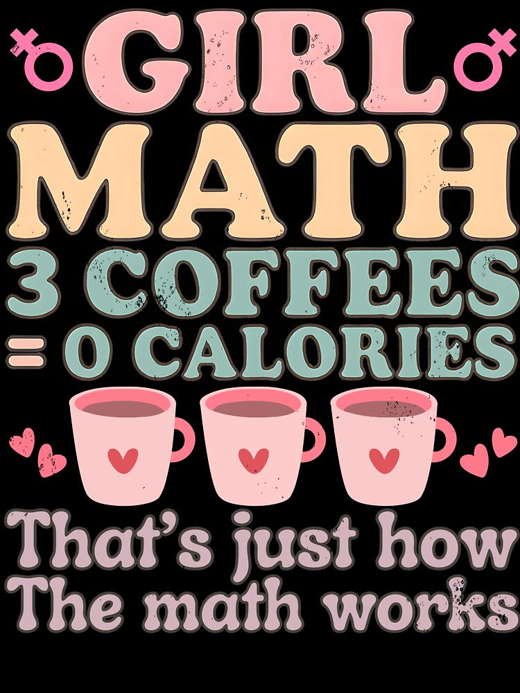 Funny Girl Math Coffee Tee – Caffeine Equals Happiness Shirt for Women & Teens by boundlessly2art