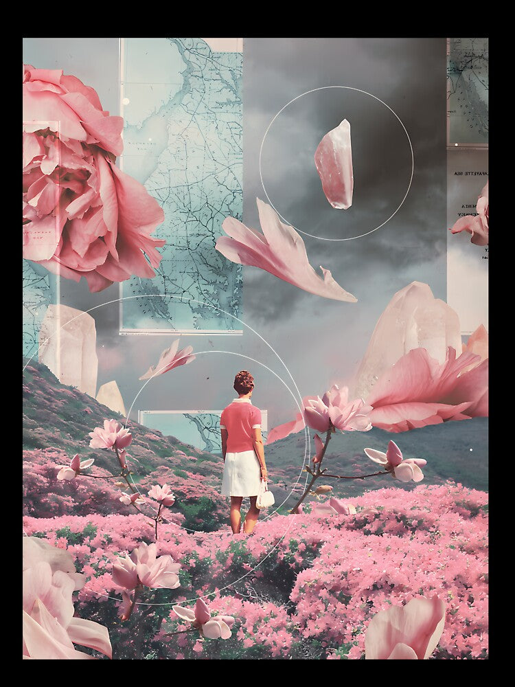 Surreal Pink Landscape Giant Rose Art by oundzcxem96
