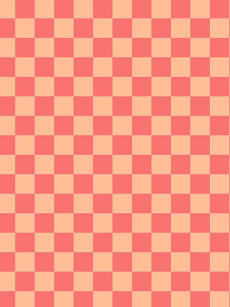 Peach Pink Apricot Blush Checkered Check Checkerboard Pattern by kierkegaard