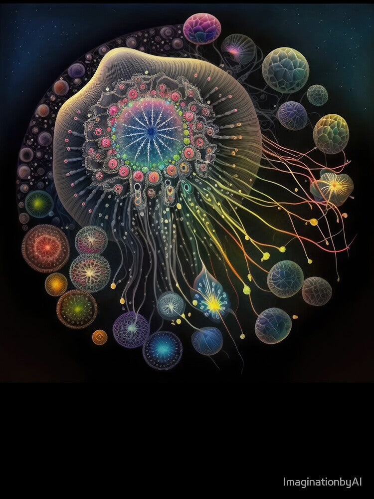 Jellyfish with Bubbles by ImaginationbyAI
