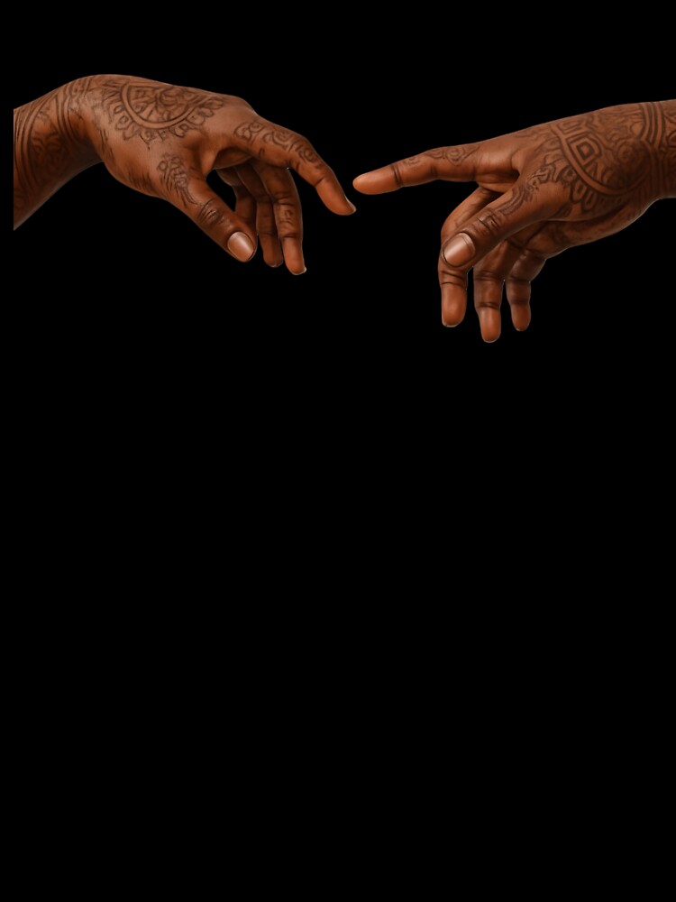 Creation of Adam Tribal Tattoo Hands Reaching — African Art Spiritual Connection Poster by rebel-souly