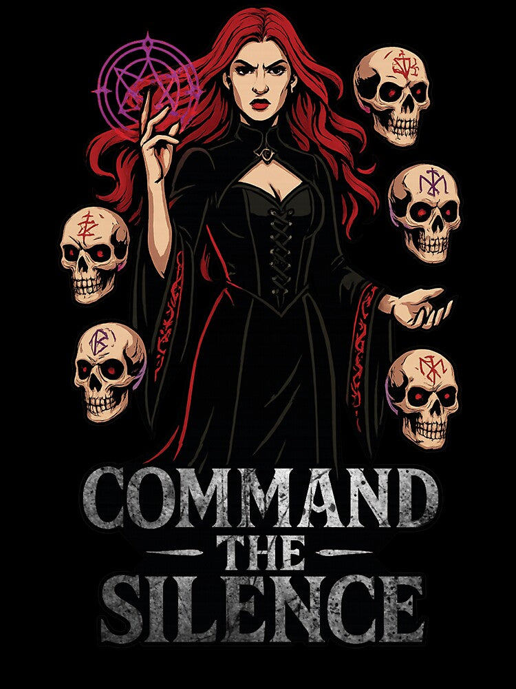 Command the Silence – Dark Sorceress Gothic Skull Art by The Midnight Fiber