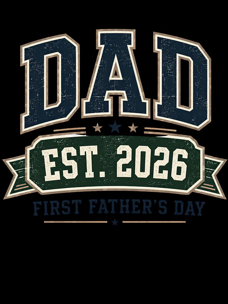 Dad Est 2026 First Fathers Day Gift by PawsKinStudio