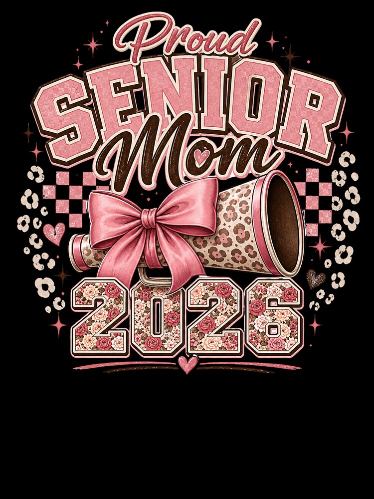 Proud Senior Mom 2026 Pink Leopard Graduation Design by PixelModeShop