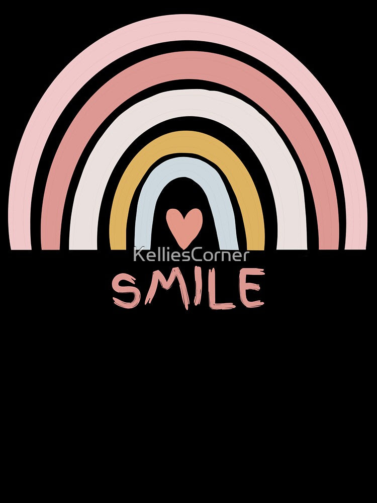 Boho Rainbow Smile Positive Vibes Design by KelliesCorner