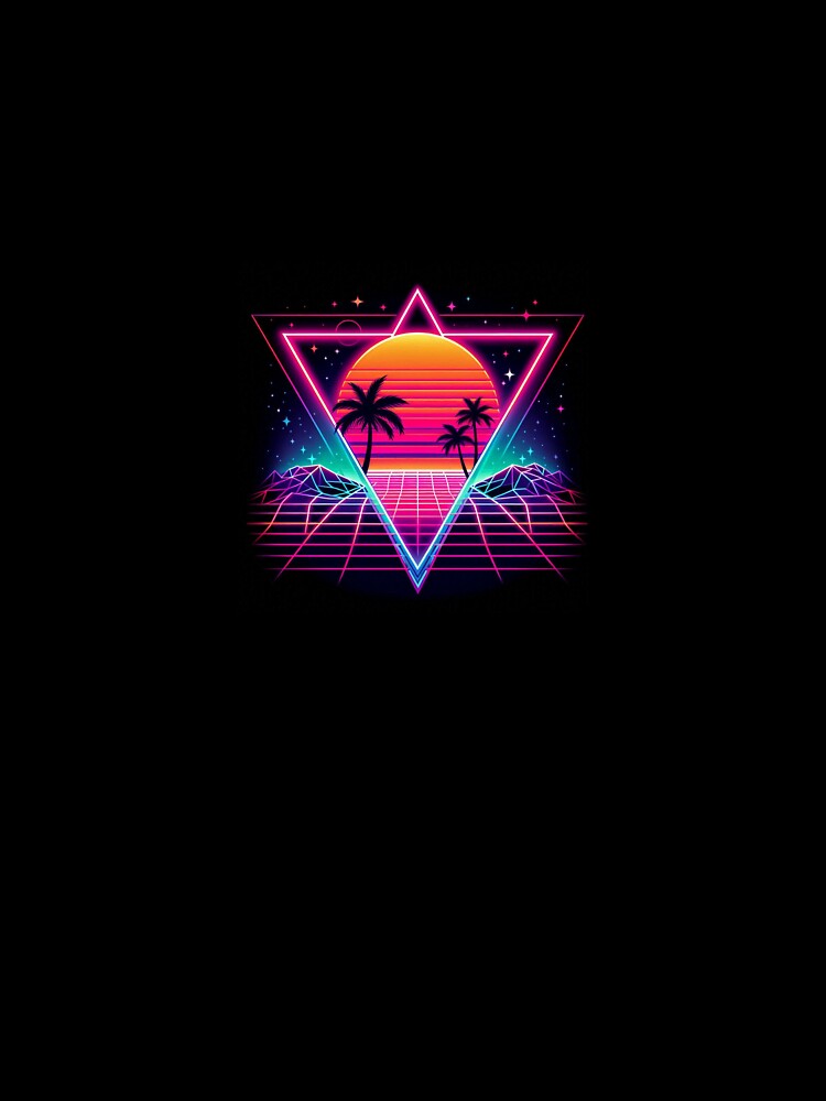 Retro 80s Synthwave Sunset - Neon Aesthetic by REDLN