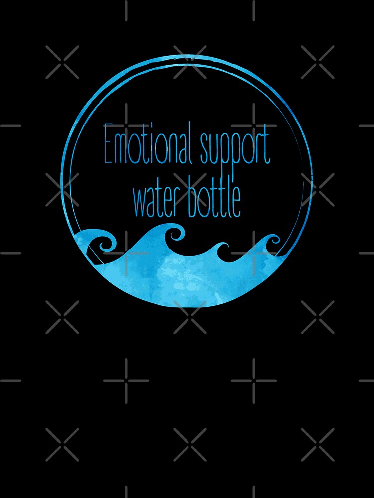 Hydro Flask sticker - Emotional support water bottle - ocean blue watercolor wave | Line art by Vane22april