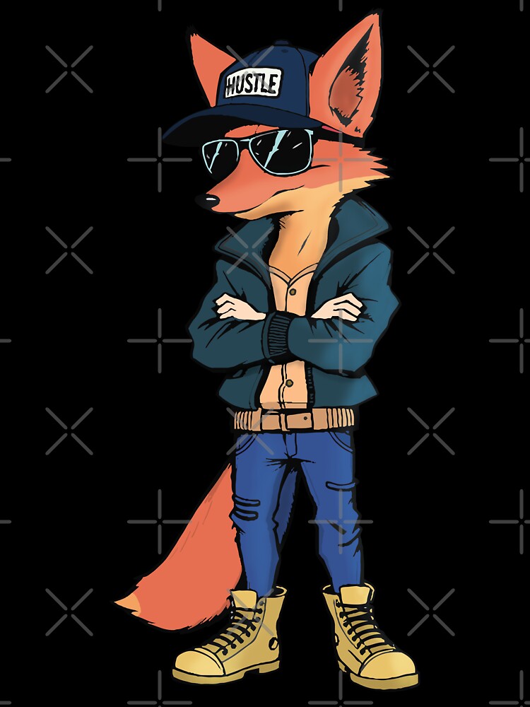 Hustle - Trendy Fox Streetwear | Urban Animal Graphic by Yehia-Massoud