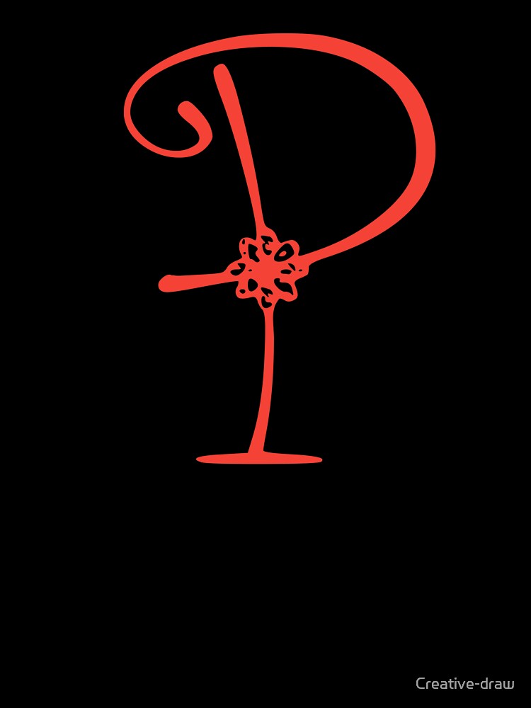 Floral Initial monogram P by Creative-draw