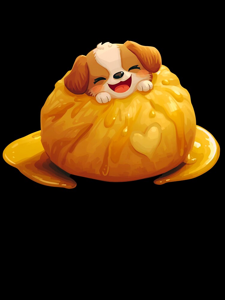 Pierogi Pug — Cute Dumpling Dog Mascot, Retro Food Illustration, Cozy Comfort Snack by TwinkleKlinke