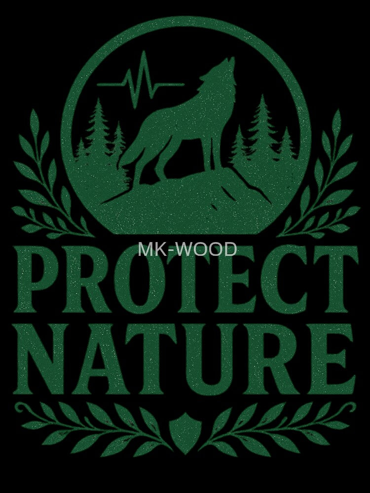 Protect Nature – Wolf in the Forest – Eco Illustration by MK-WOOD
