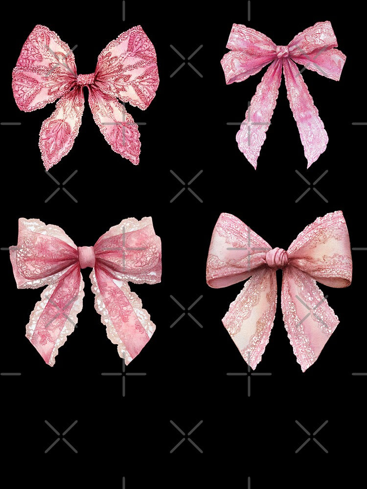 Mini Pink lace bows sticker pack by MendaciousMina