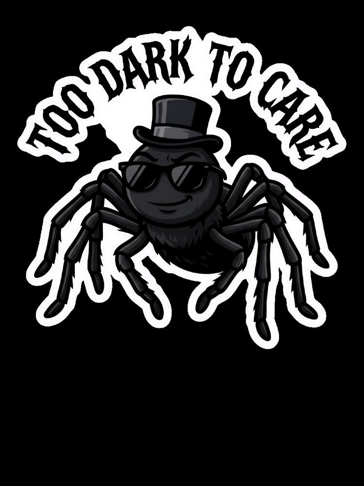 Too Dark To Care - Cool Goth Spider Sticker by EnigmaticGoth