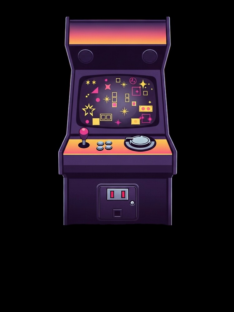 80s Neon Retro Arcade Cabinet: Classic Synthwave Gamer Art by Dzblack