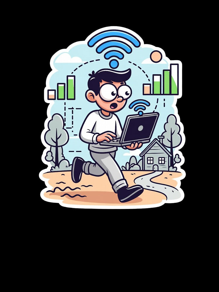Searching for WiFi Remote Work Digital Nomad Funny Laptop Design by ZYNORAworld