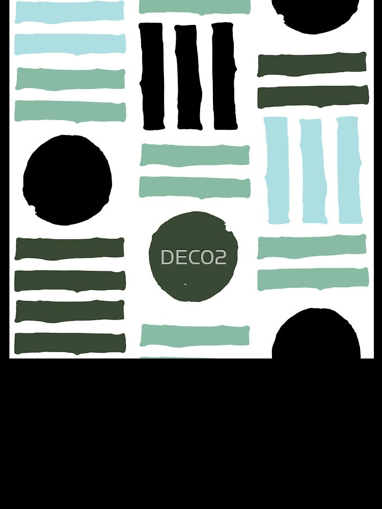 Mid-Century Modern Geometric in Black and Mint Green by DEC02