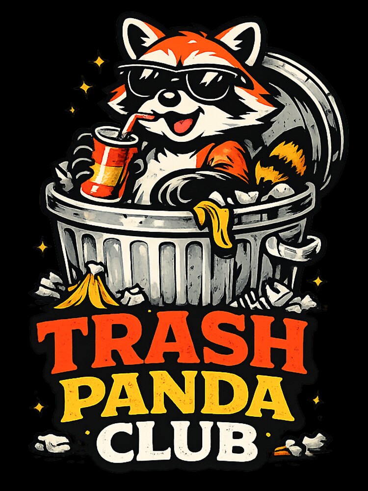 Trash Panda Club – Cool Raccoon Streetwear by ArtisticHeart21