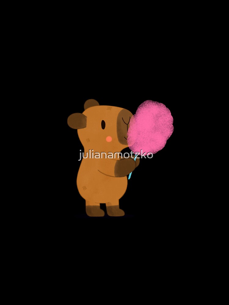 Capybara eating Cotton Candy by julianamotzko