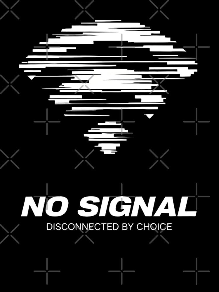 NO SIGNAL – Disconnected By Choice | Minimalist Streetwear Glitch Aesthetic T-Shirt by Maximilianos