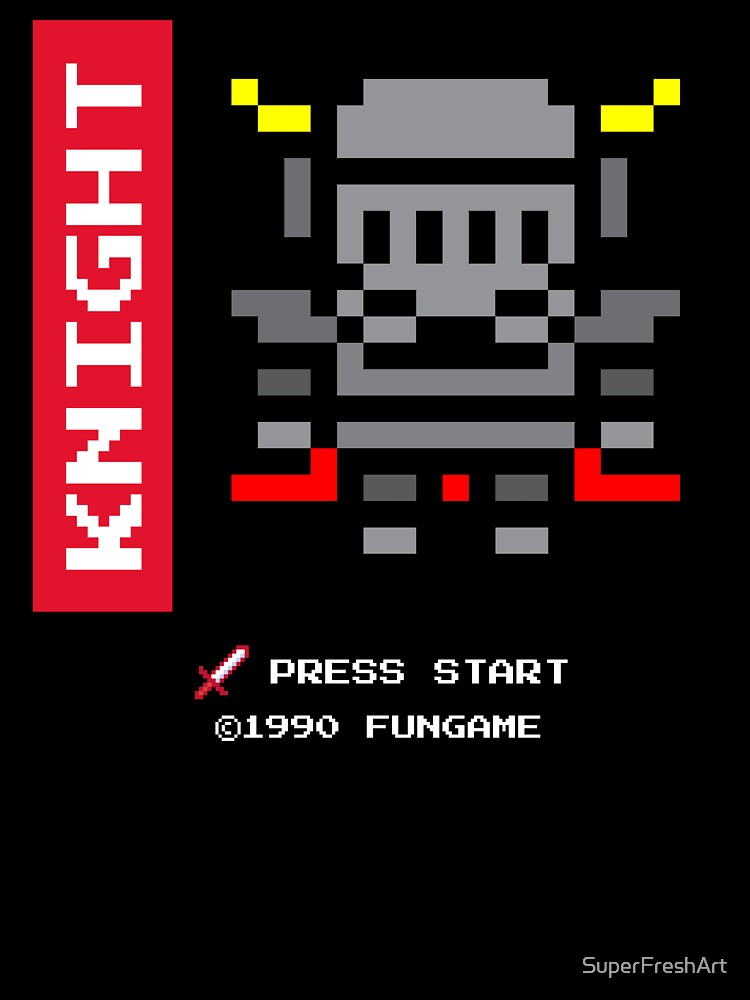 Arcade Retro Gaming Knight Gamer Gift by SuperFreshArt